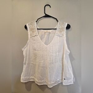 ABERCROMBIE & FITCH Embroided Gauze Tank Top